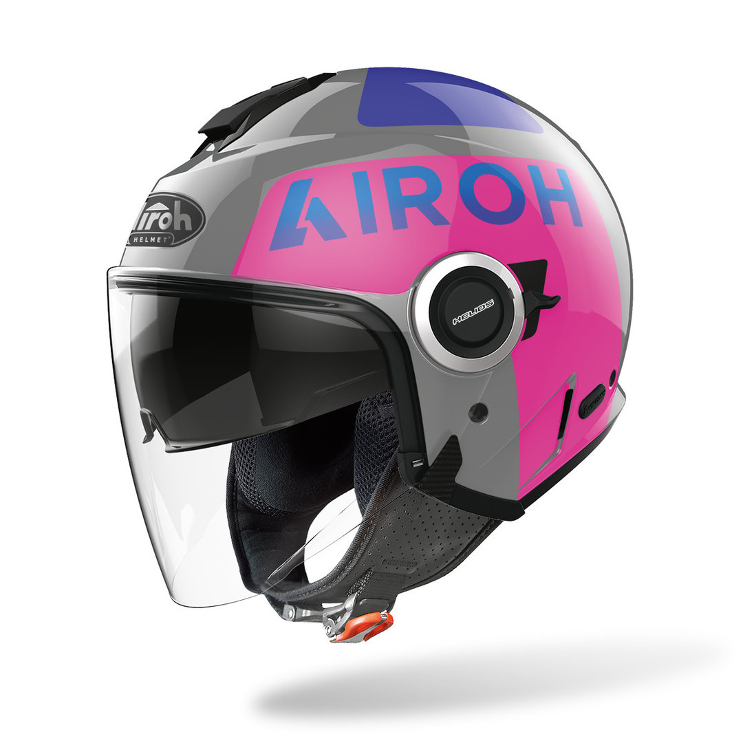 Airoh Helios Up Jet Helmet, grey-pink, Size S, grey-pink, Size S
