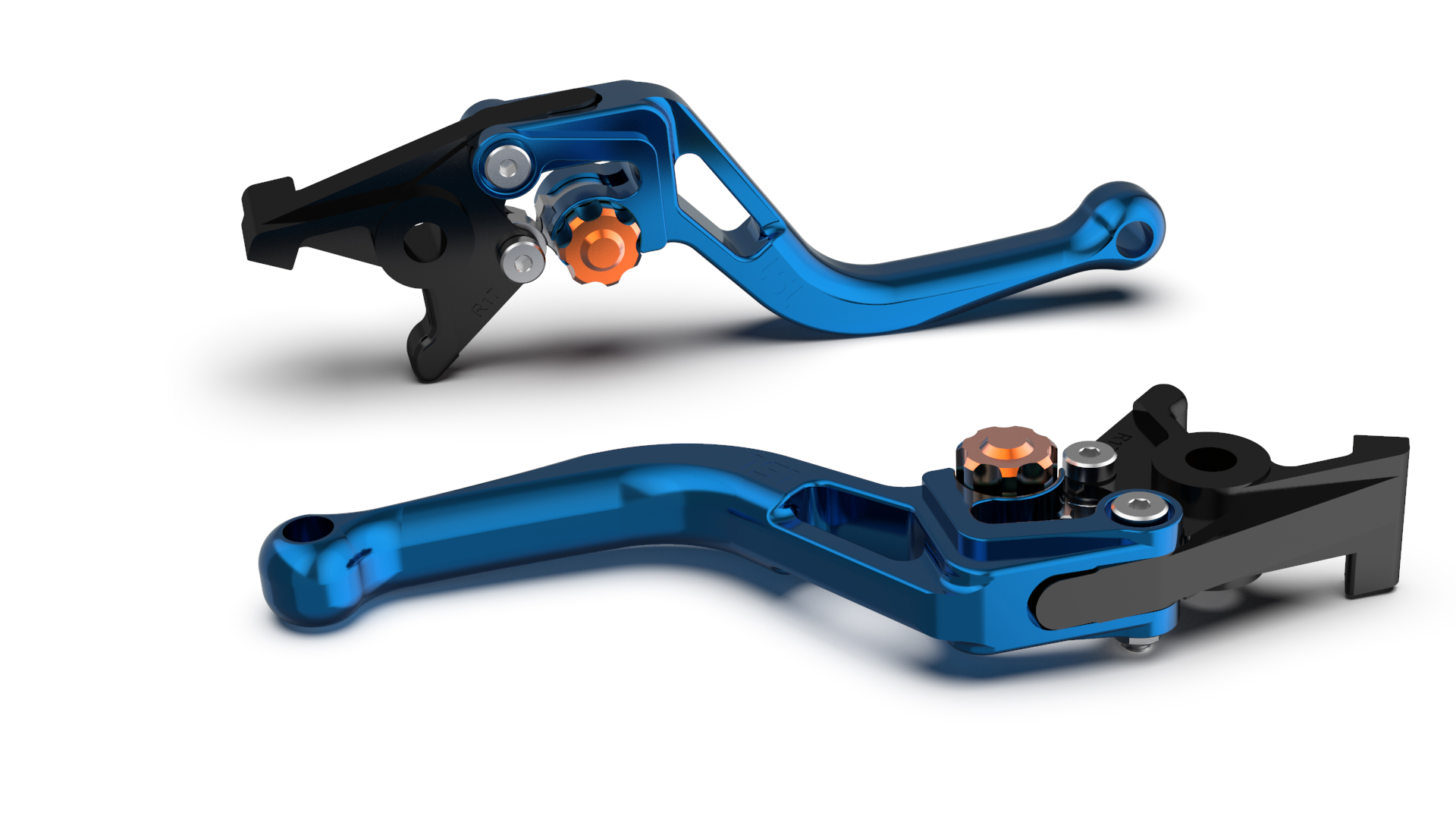 LSL Brake lever BOW R71, short, blue/orange, orange