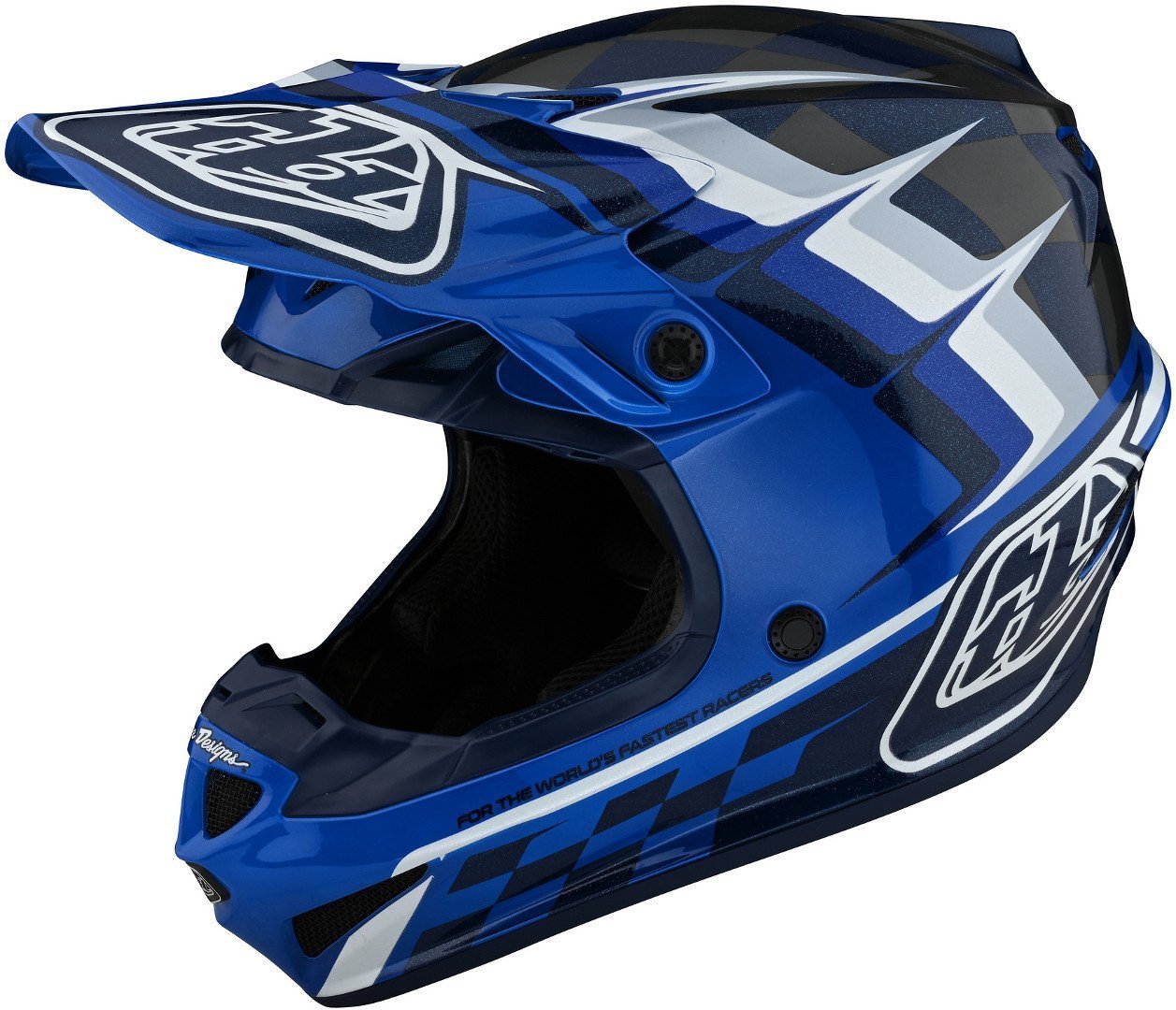 Troy Lee Designs SE4 Warped Polyacrylite MIPS Motocross Helmet, blue, Size S, blue, Size S