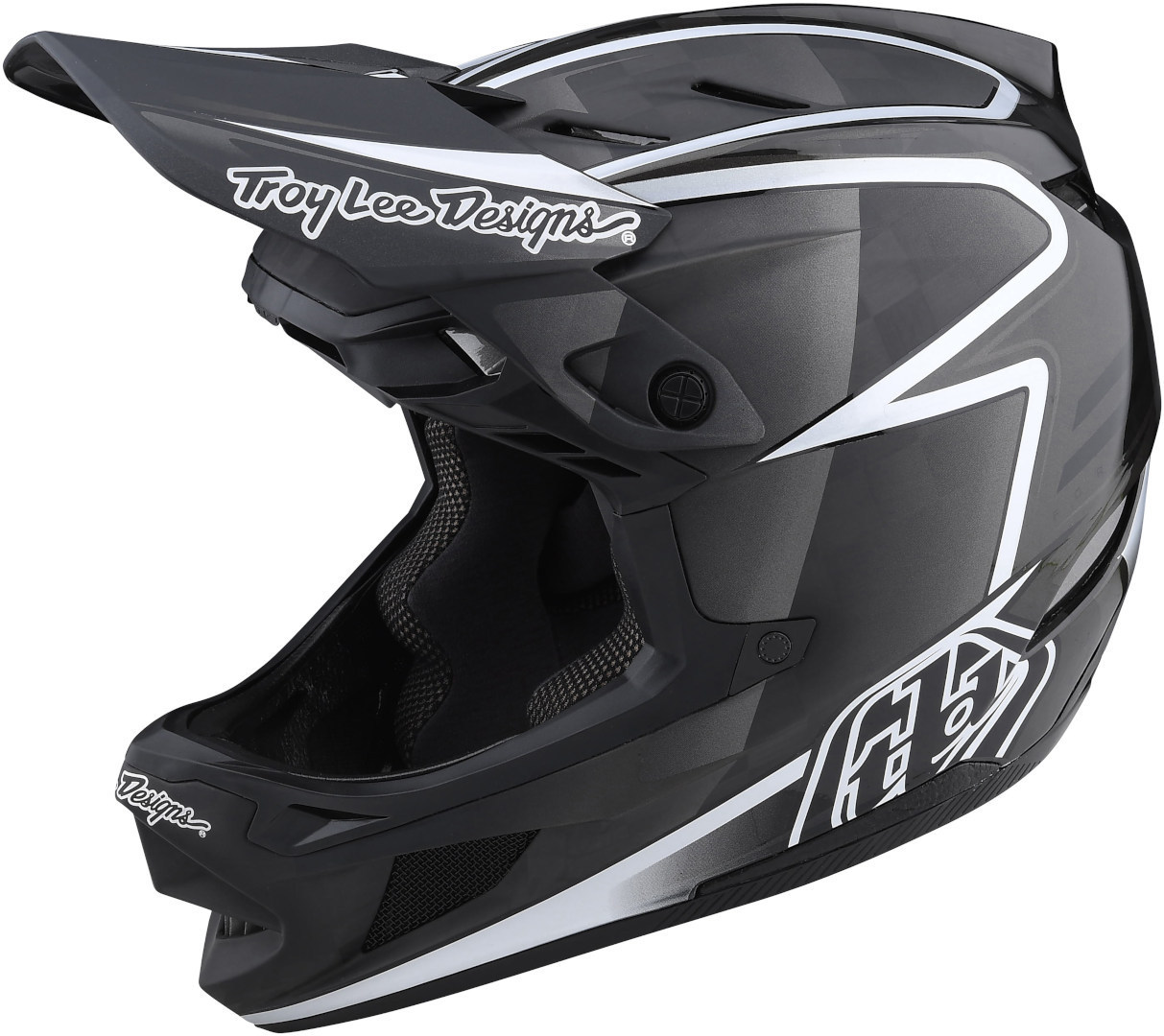 Troy Lee Designs D4 Carbon Lines Casco Downhill, nero-grigio, dimensione XL