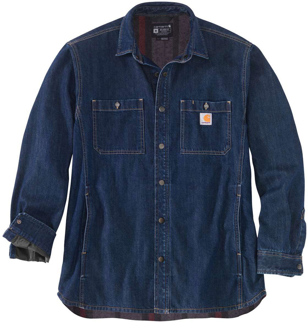 Carhartt Denim Fleece Lined Snap Front Hemd, blau, Größe XL für Männer