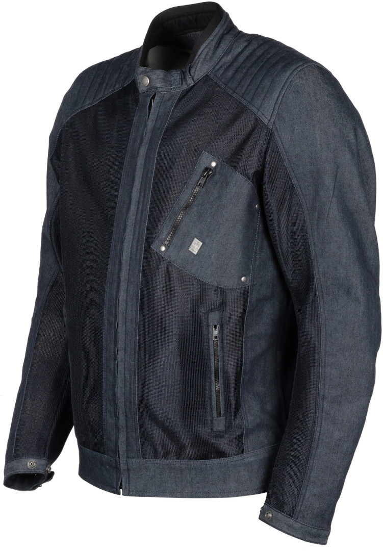 Helstons Colt Air Denim Motorfiets textiel jas, blauw, afmeting S