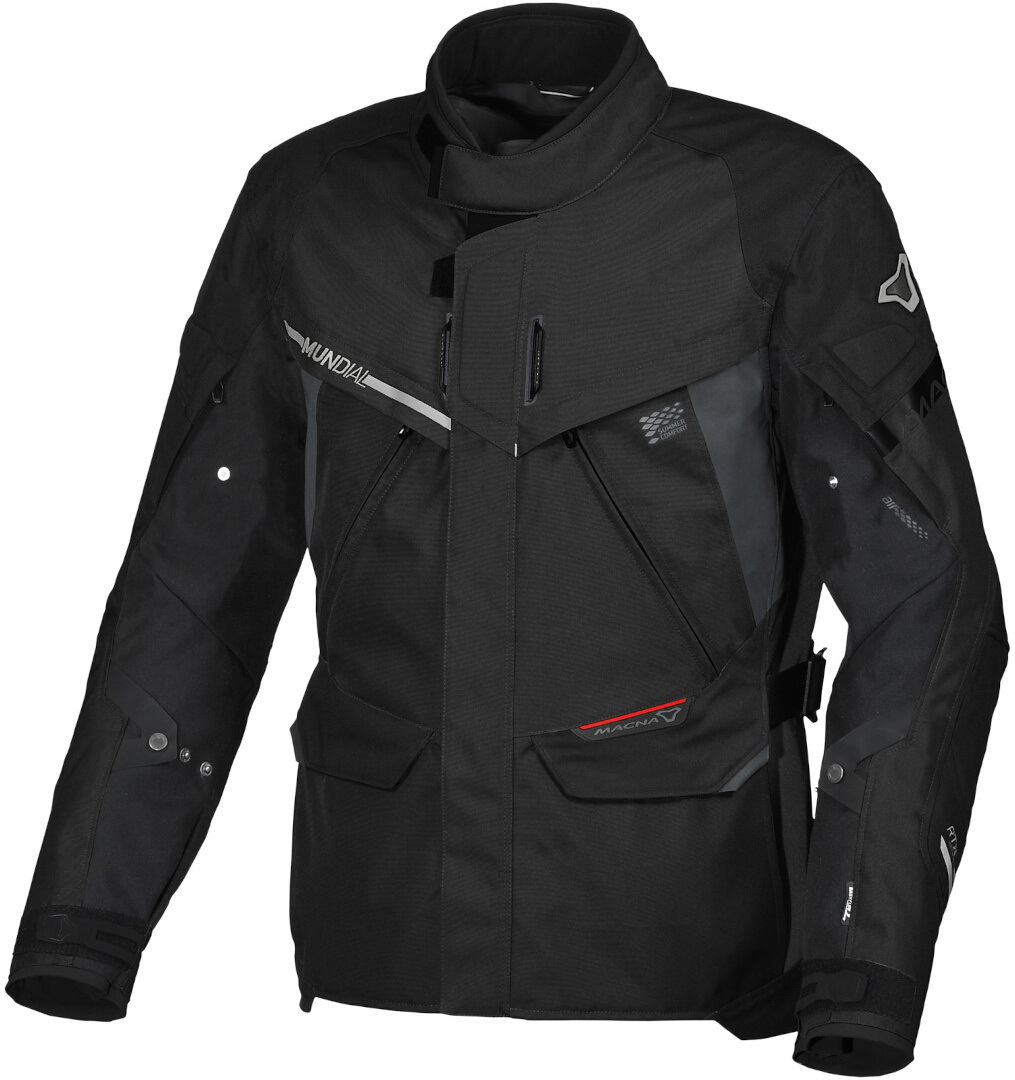 Macna Mundial Waterproof Motorcycle Textile Jacket, black, Size M, black, Size M
