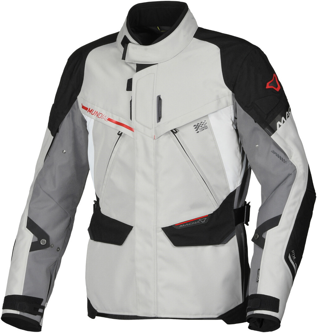 Macna Mundial Waterproof Motorcycle Textile Jacket, black-grey, Size M, black-grey, Size M