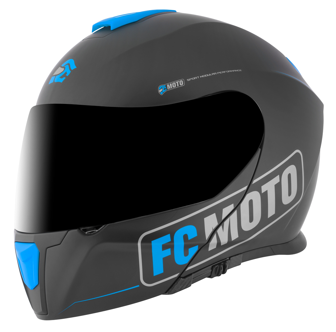 FC-Moto Novo Straight Klapphelm, schwarz-blau, Größe XS