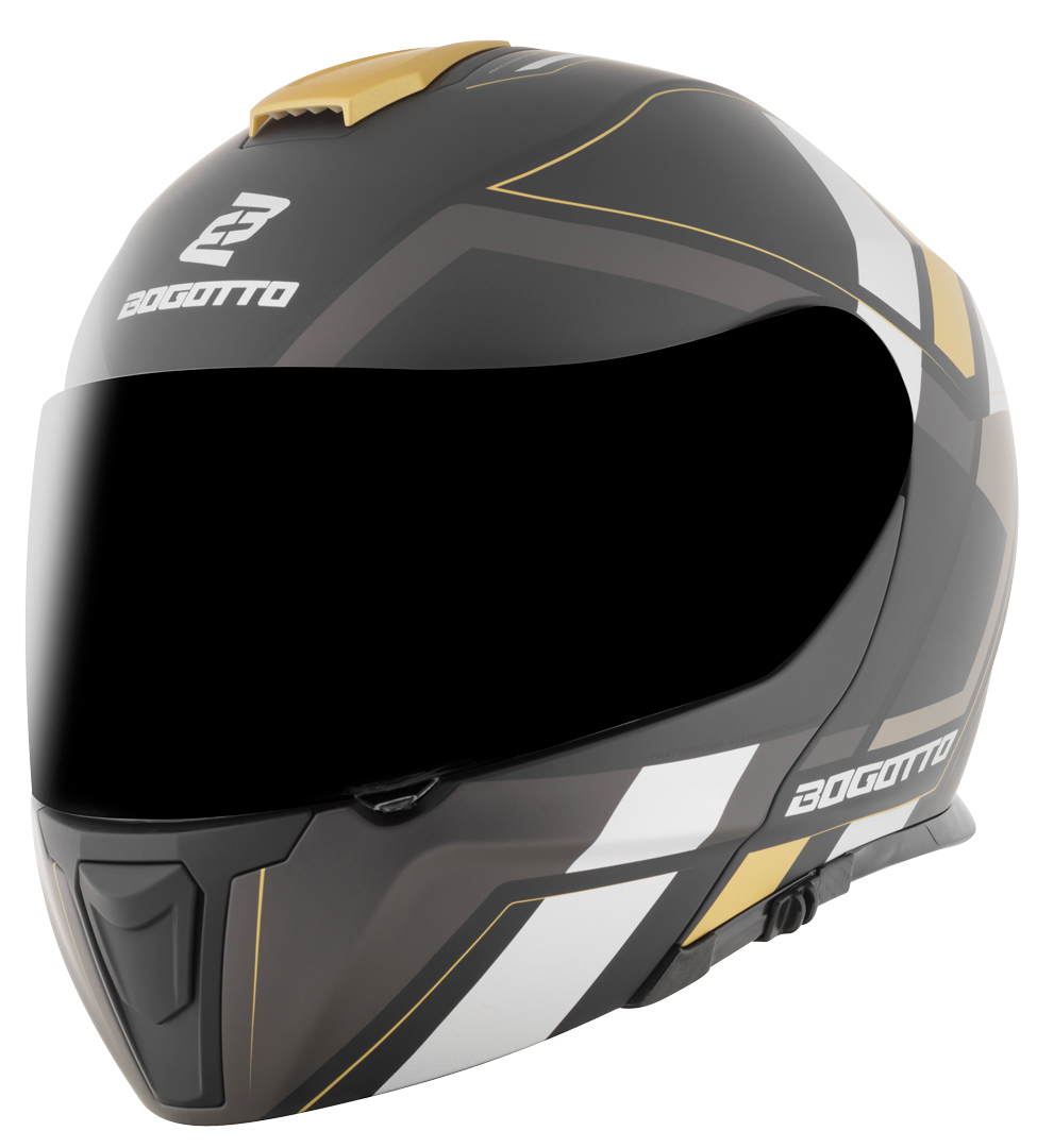 Bogotto FF403 Murata flip-up helmet, black-gold, Size XS, black-gold, Size XS