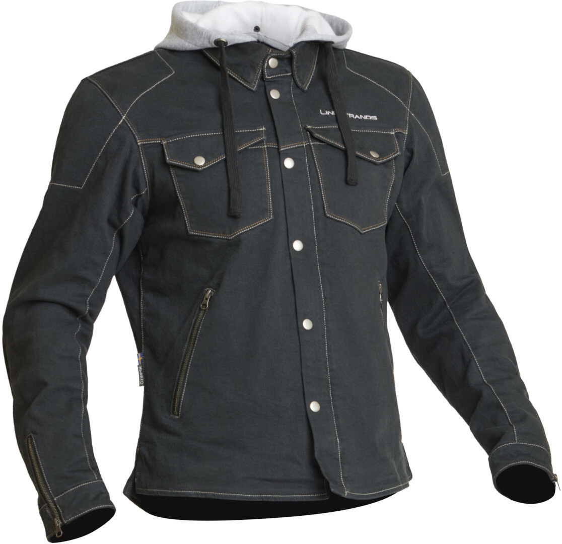 Lindstrands Bjurs Motorrad Textiljacke, schwarz-grau, Größe 58