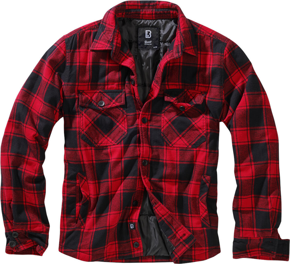 Brandit Lumber Jacke, schwarz-rot, Größe XL