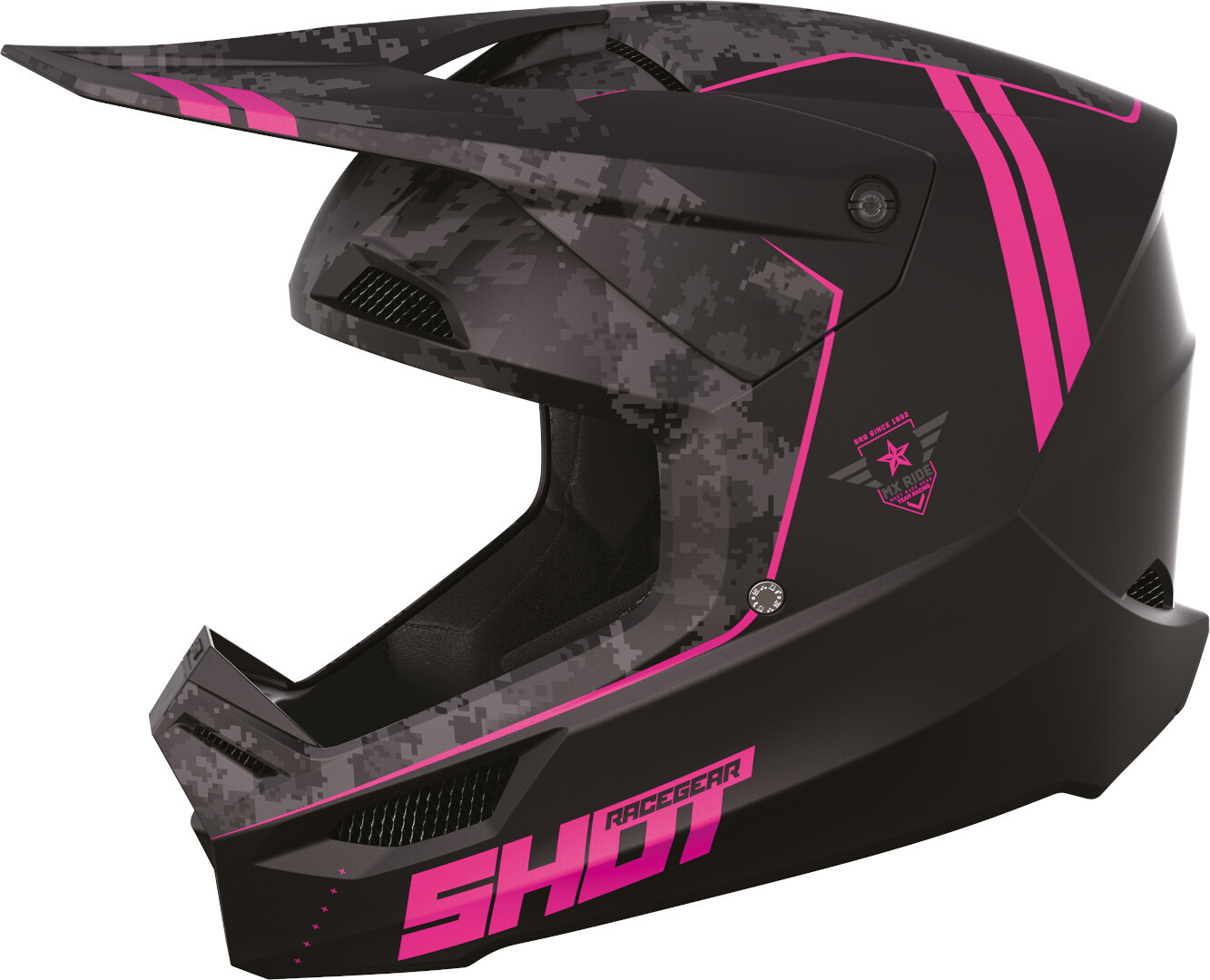Shot Furious Army Motocross Helm, schwarz-pink, Größe 2XL