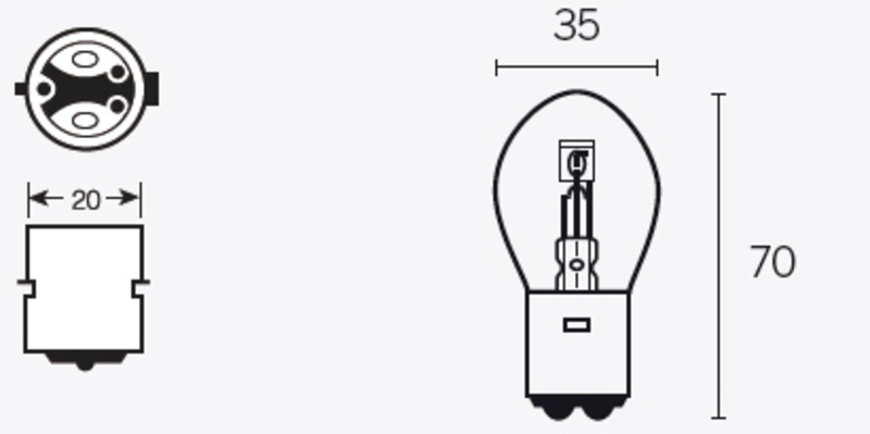TECNIUM Лампа B35 12V 35/35W - x10