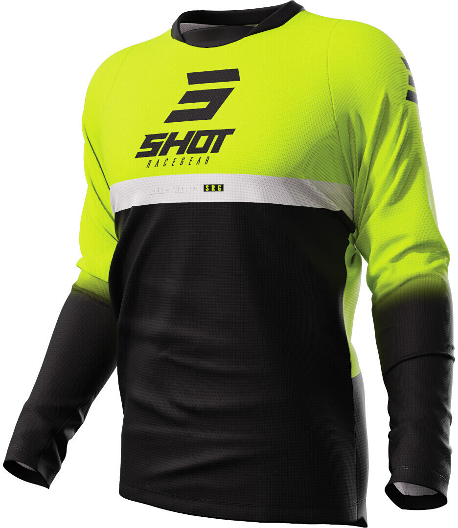 Shot Devo Reflex Motocross Jersey, black-yellow, Size XS, black-yellow, Size XS