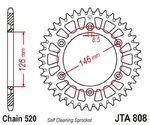 JT SPROCKETS Corona de aluminio antibarro ultraligera 808 - 520