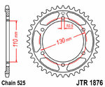 JT SPROCKETS Стандартная стальная заводная головка 1876 - 525