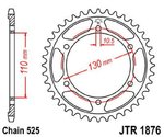JT SPROCKETS Standardkrone aus Stahl 1876 - 525