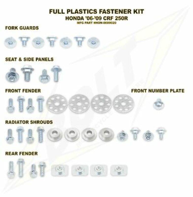 Bolt Kit vis complet de plastiques Honda CR125/250