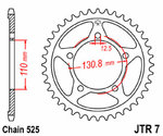 JT SPROCKETS Korona stalowa standardowa 7 - 525