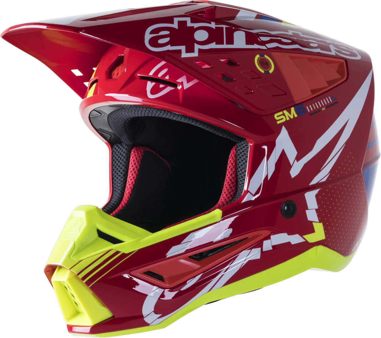 Alpinestars S-M5 Action Motocross Helm, rot-blau, Größe XL, rot-blau, Größe XL