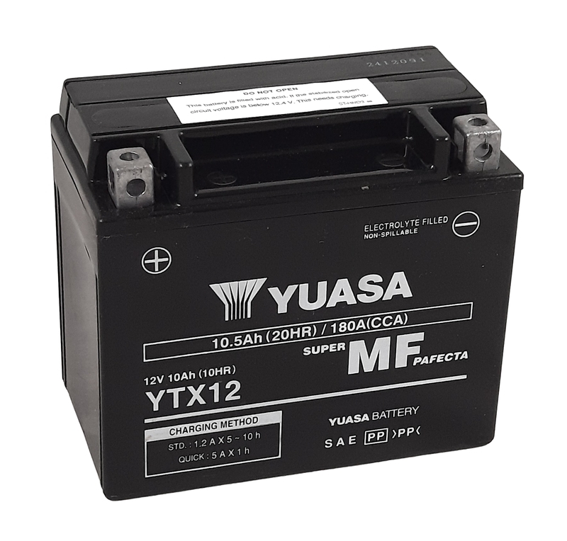 YUASA YUASA MAINTENANCE-FREE YUASA W/C Batteria attivata in fabbrica - YTX12 FA Batteria esente da manutenzione
