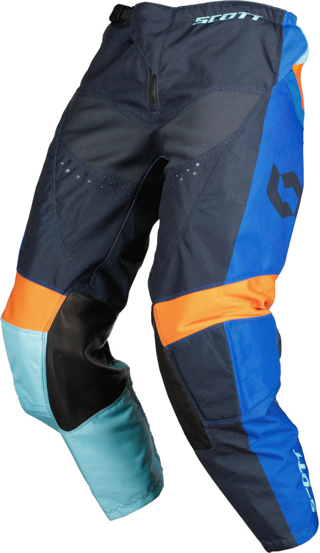 Scott 350 Race Evo 2023 Kids Motocross Pants, blue-orange, Size 24, blue-orange, Size 24