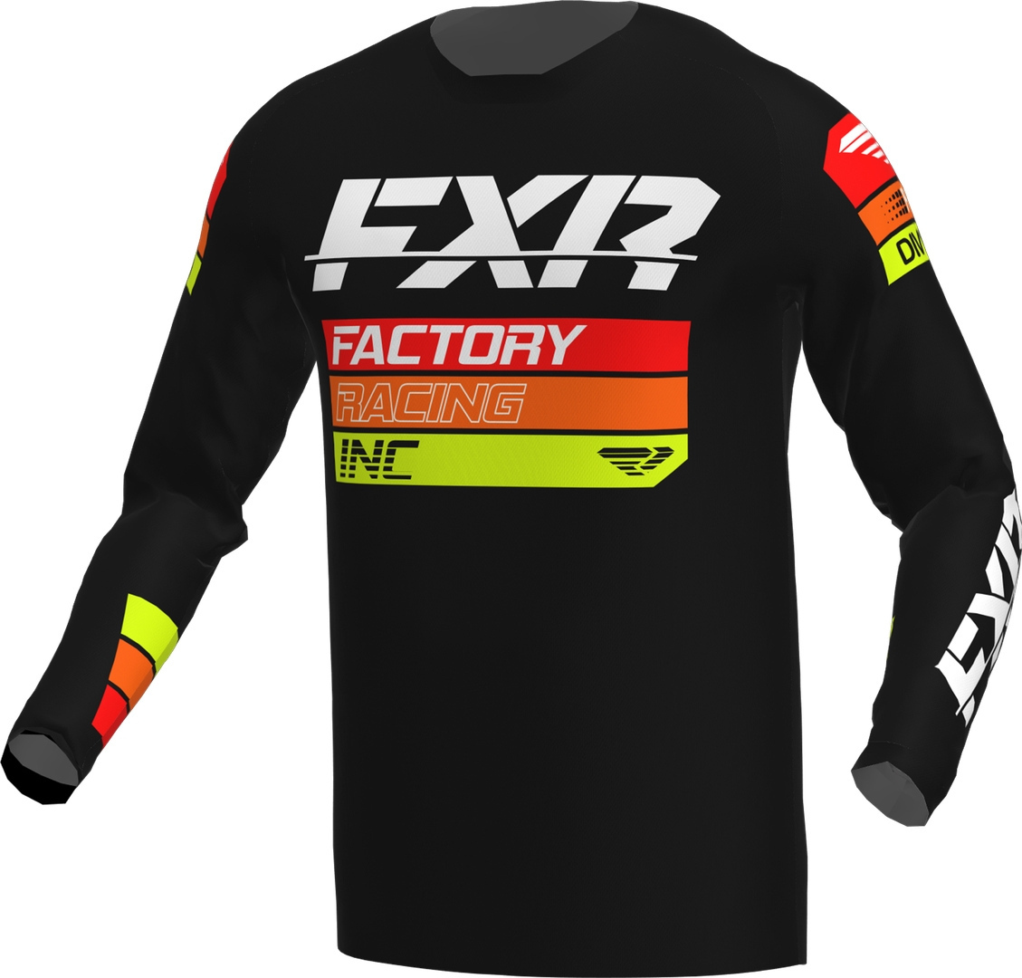 FXR Clutch 2023 Motocross Jersey, black-red-yellow, Size S, black-red-yellow, Size S