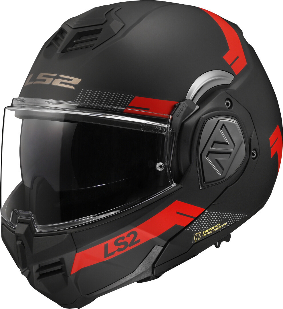 LS2 FF906 Advant Bend Helm, schwarz-rot, Größe S
