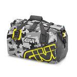 GIVI Easy-T impermeável - Rolo de bagagem com alça de ombro 40 L design de camuflagem cinza, letras amarelas neon