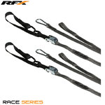 RFX Serie 1.0 Race surrningsringar (grå/svart) med extra spänne och karbinhake