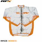 Chaqueta de lluvia RFX Sport RFX (transparente/naranja) - talla infantil M (8-10 años)