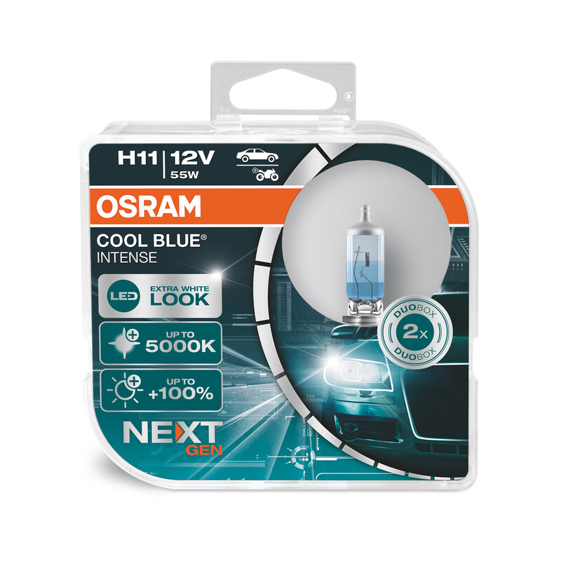 OSRAM Kühle blaue intensive Glühbirne H2 12V/55W - x2, weiss
