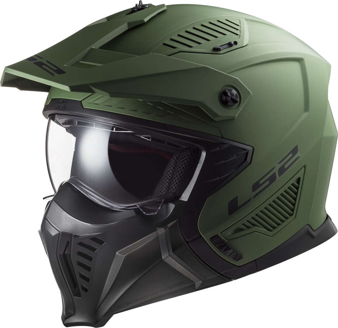 LS2 OF606 Drifter Solid Helm, grün, Größe S