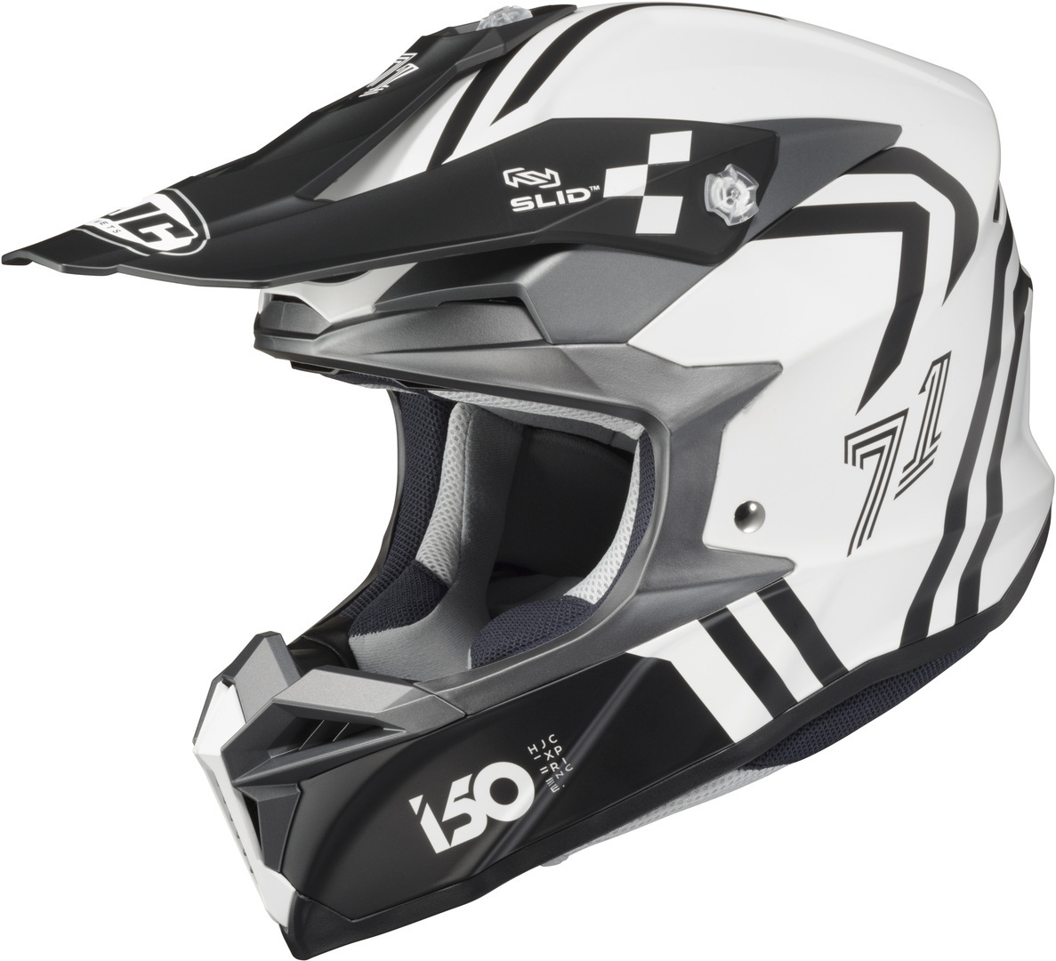 HJC i50 Hex Motocross Helm, schwarz-weiss, Größe M