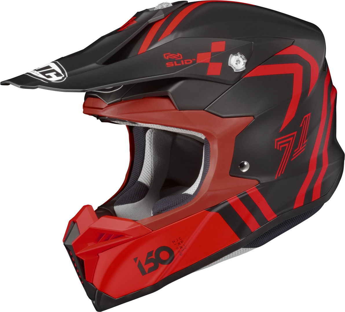 HJC i50 Hex Motocross Helm, schwarz-rot, Größe M
