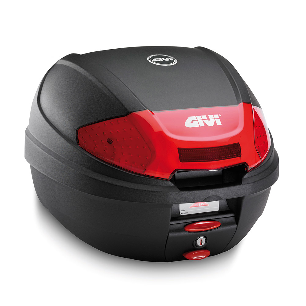 GIVI E300 - Monolock Topcase with new closure, black-red, black-red