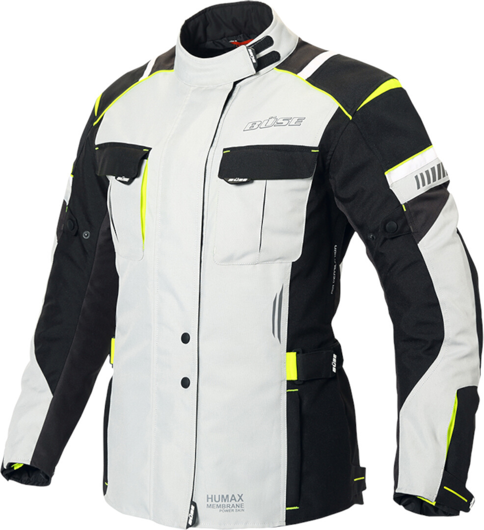 Büse Breno Pro Damen Motorrad Textiljacke, schwarz-grau, Größe 38