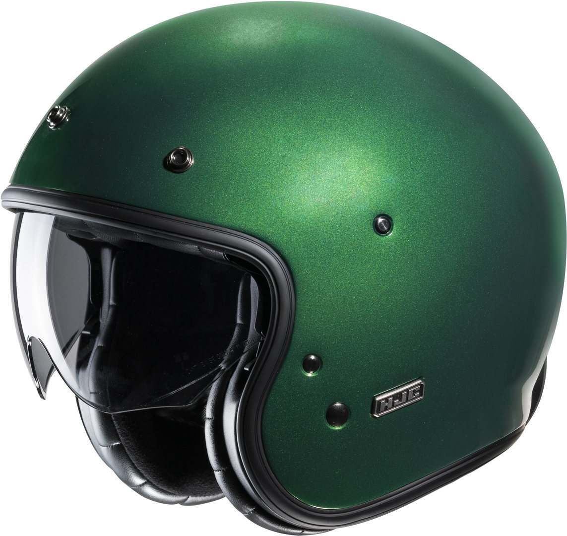 HJC V31 Solid Retro Jet helm, groen, afmeting M