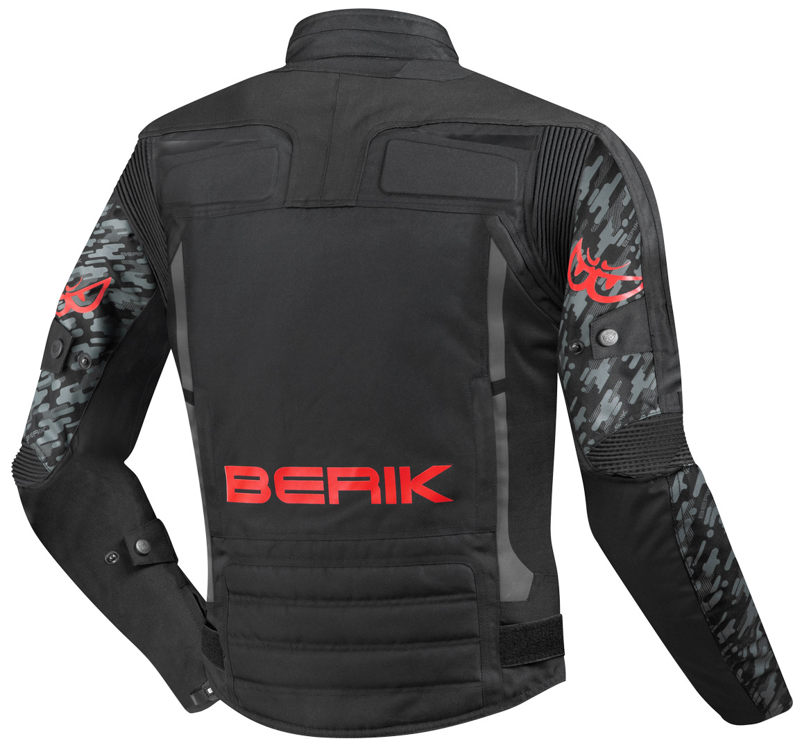 Фото - Мотоодяг Berik Camo Street Wodoodporna kurtka tekstylna motocyklowa, czarny-czerwon 