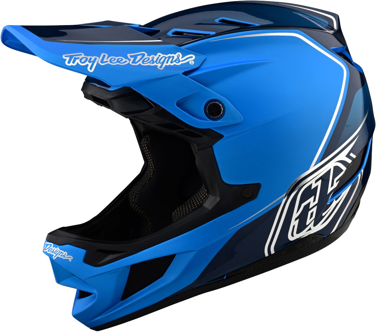 Troy Lee Designs D4 Composite Shadow Casco da discesa, blu, dimensione L