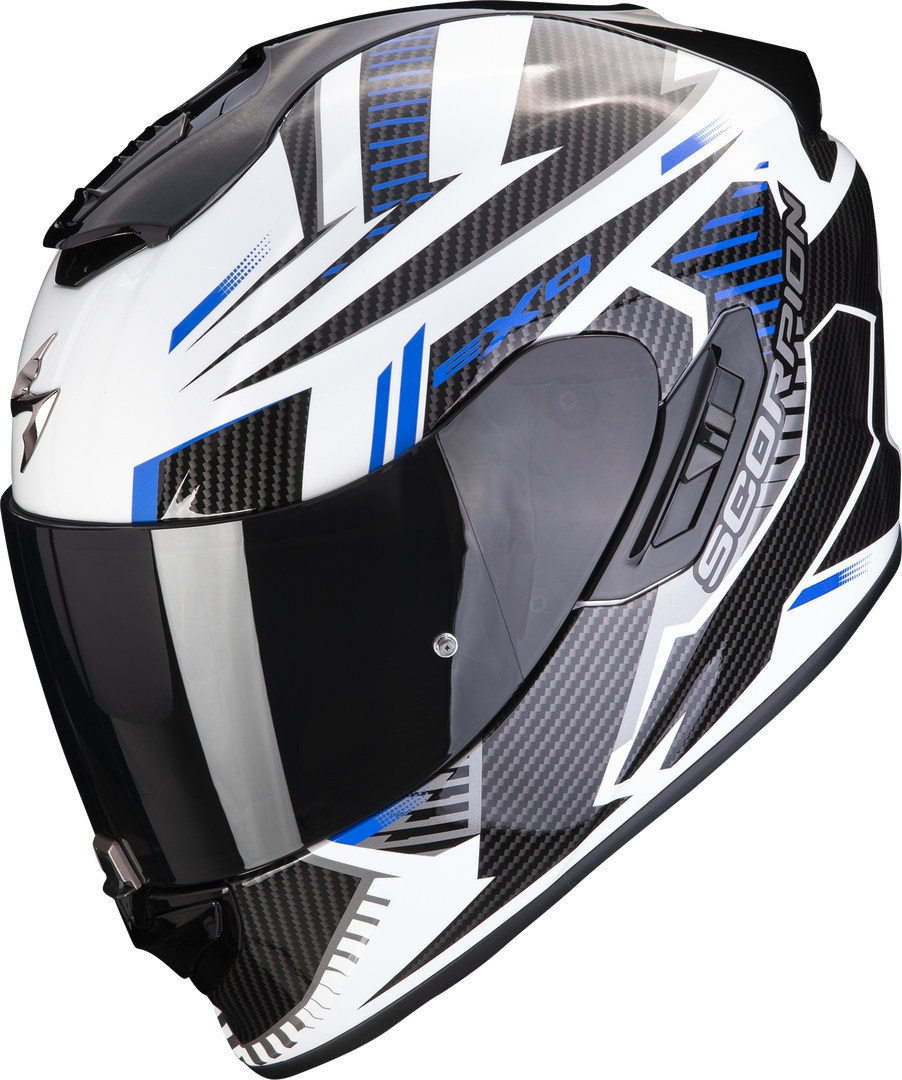 Scorpion EXO-1400 Evo Air Shell Hjelm, hvid-blå, størrelse XS