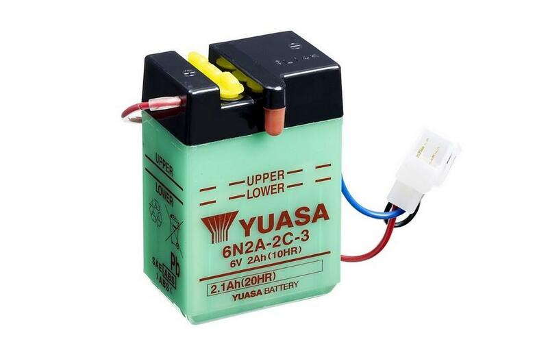 YUASA 6N2A-2C-3 Batterie ohne Säurepack, Größe 70 mm