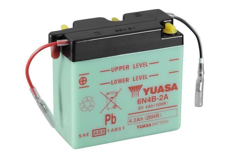 YUASA YUASA konvenční baterie YUASA bez kyselého obalu - 6N4B-2A Baterie bez kyselého balení