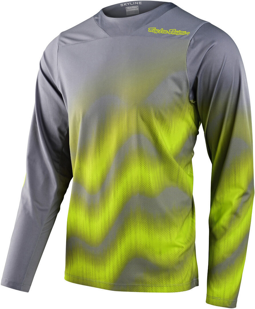 Troy Lee Designs Skyline Chill Waves Longsleeve Bicycle Jersey, grey-yellow, Size S, grey-yellow, Size S