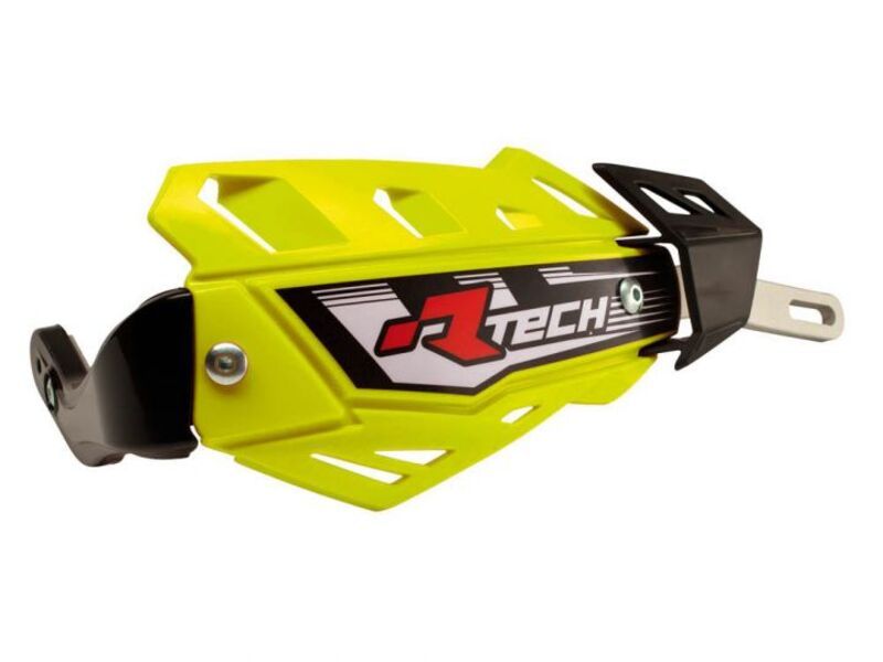 Race Tech Fluoresoiva keltainen integroitu FLX-käsisuoja alumiinivahvikkeella