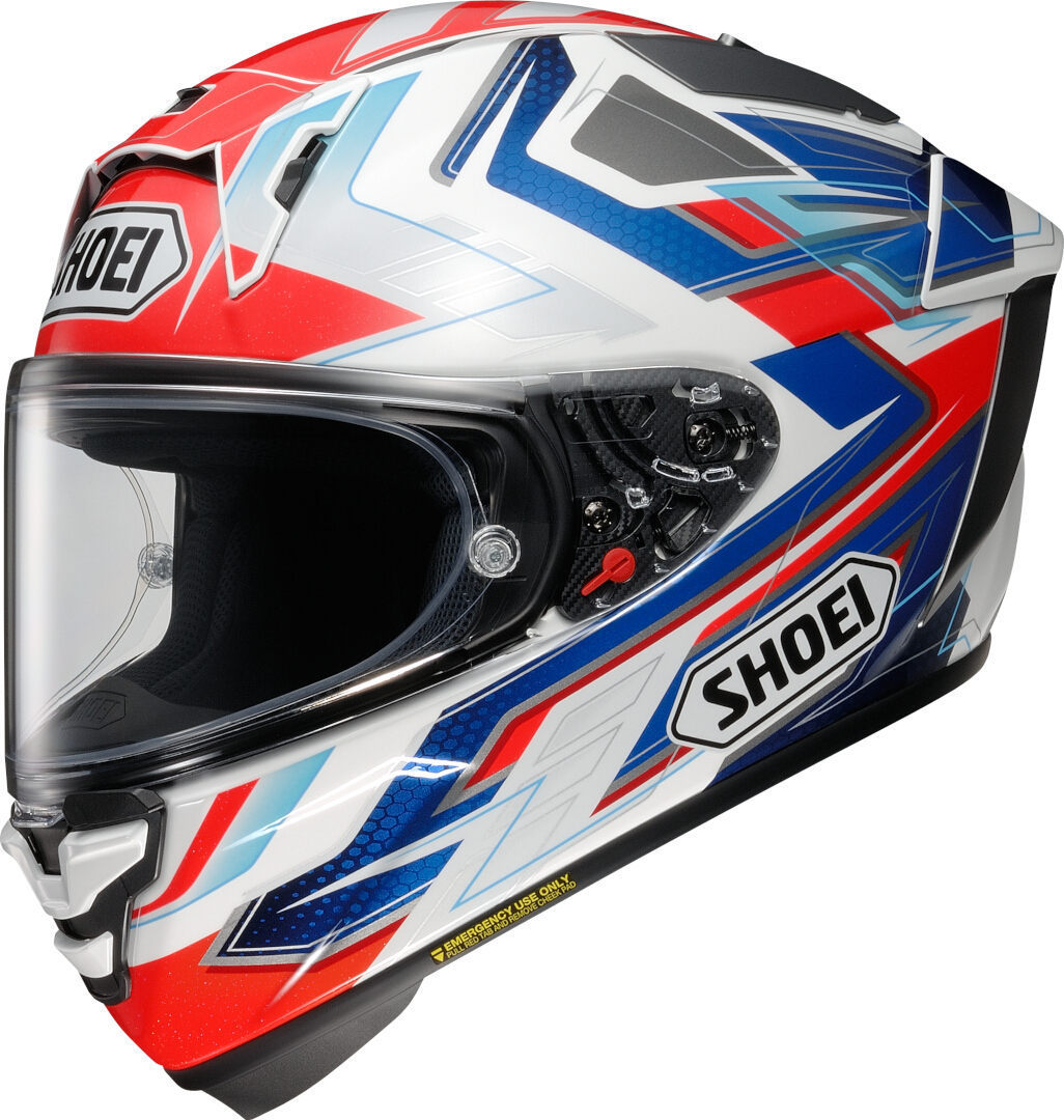 Shoei X-SPR Pro Escalate Helm, weiss-rot-blau, Größe 2XL