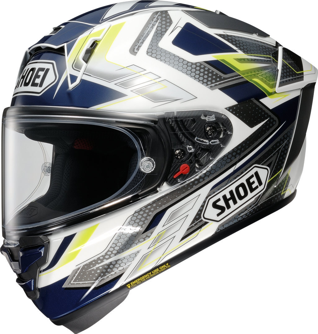 Shoei X-SPR Pro Escalate Helm, blau-gelb, Größe 2XL