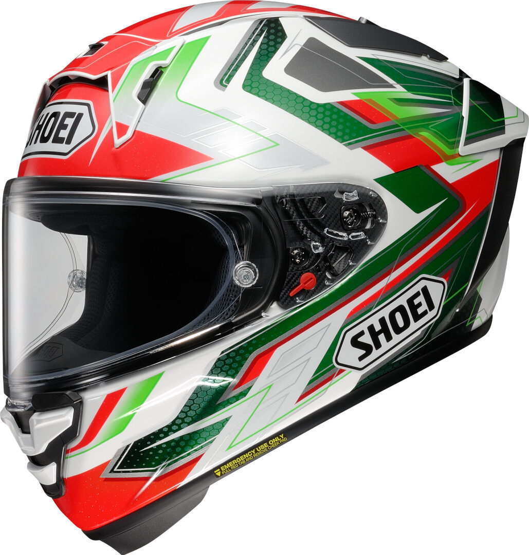 Shoei X-SPR Pro Escalate Helm, rot-grün, Größe M