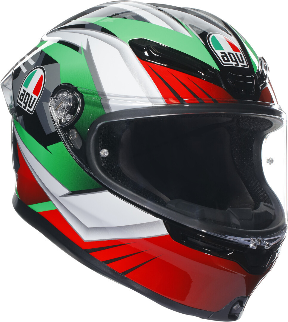 AGV K-6 S Excite Hjälm, vit-röd-grön, storlek XS