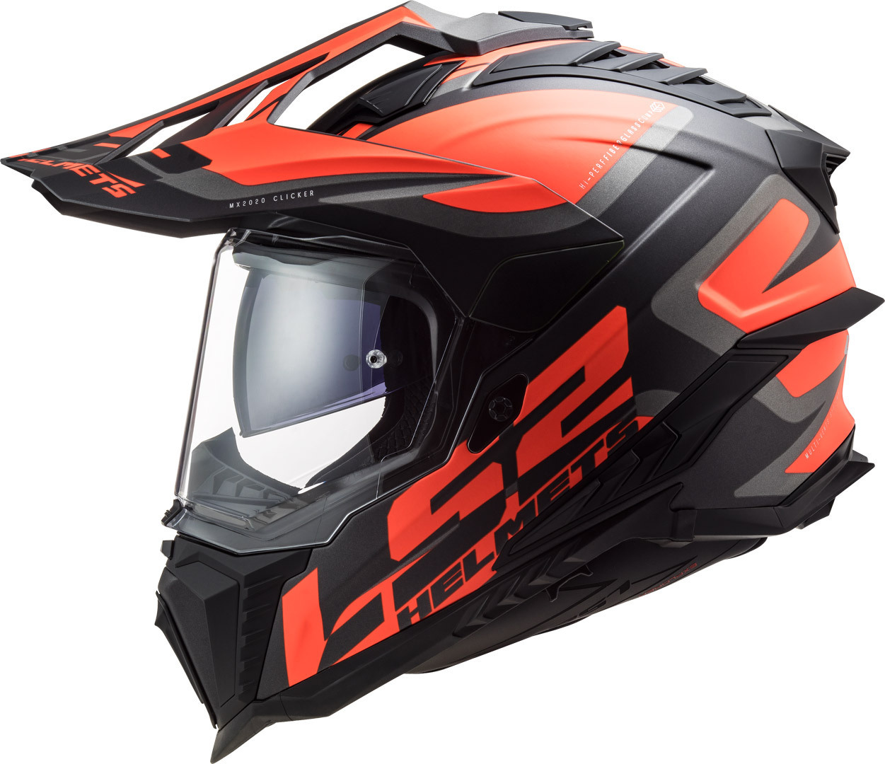 LS2 MX701 Explorer Alter Matt Motocross Helm, schwarz-orange, Größe S