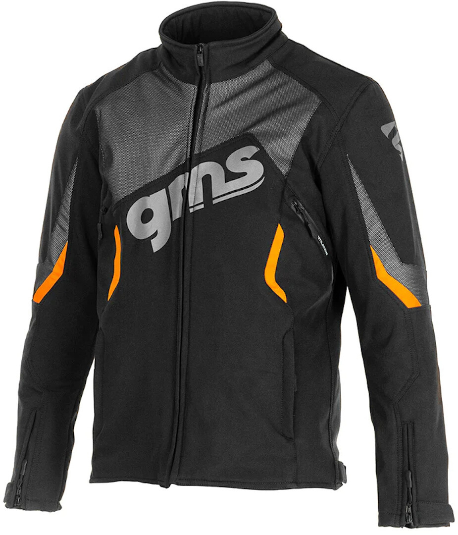 GMS Arrow Motorcykel softshell jakke, sort-orange, størrelse 3XL