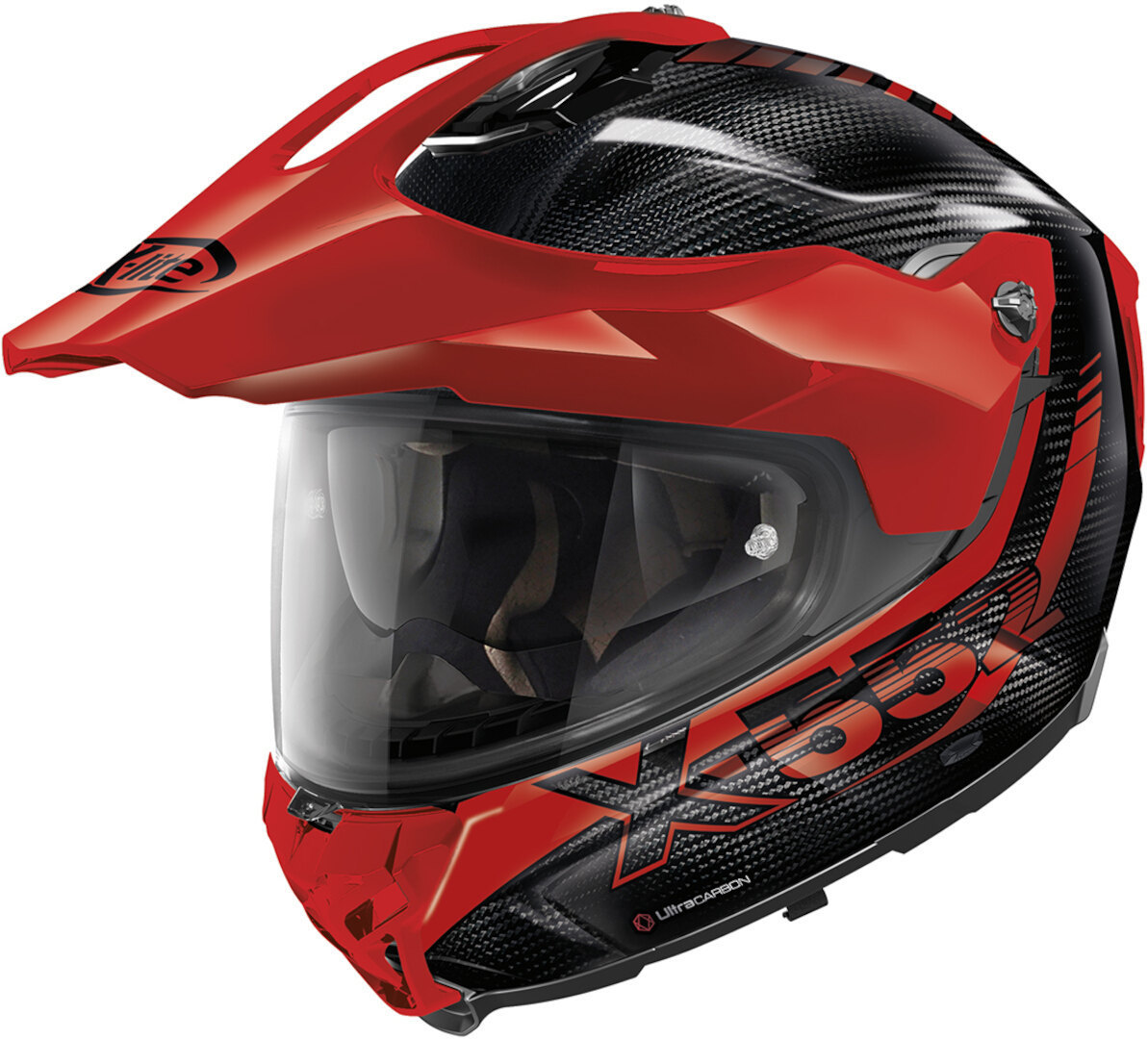 Zdjęcia - Kask motocyklowy X-lite X-552 Ultra Carbon Hillside N-Com Hełm, czarny-czerwony, Rozmiar M 