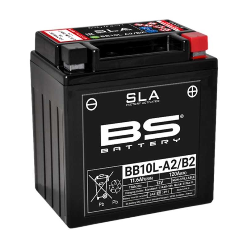 BS Battery Bateria SLA livre de manutenção ativada de fábrica - BB10L-A2/B2